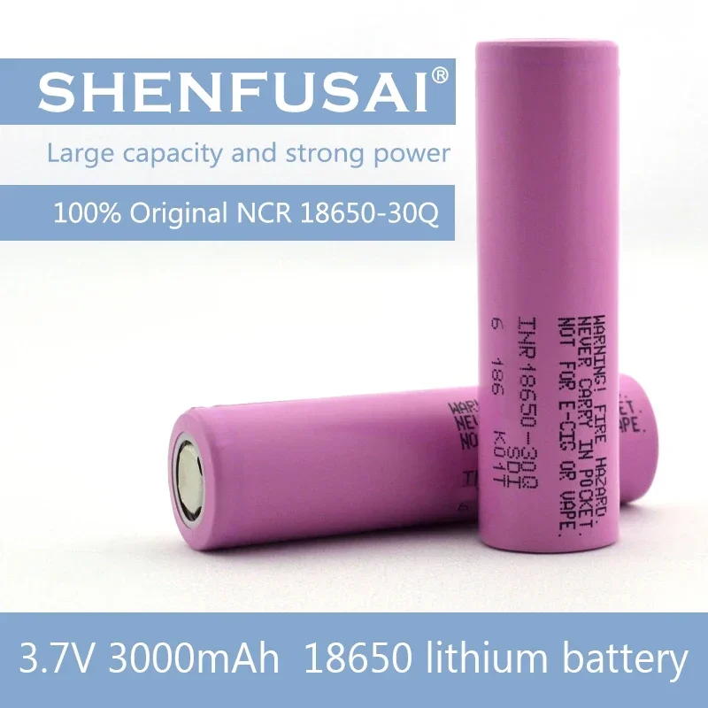 

18650 30Q 3.7V 3000mAh lithium battery with large capacity, used for wireless mouse, alarm clock