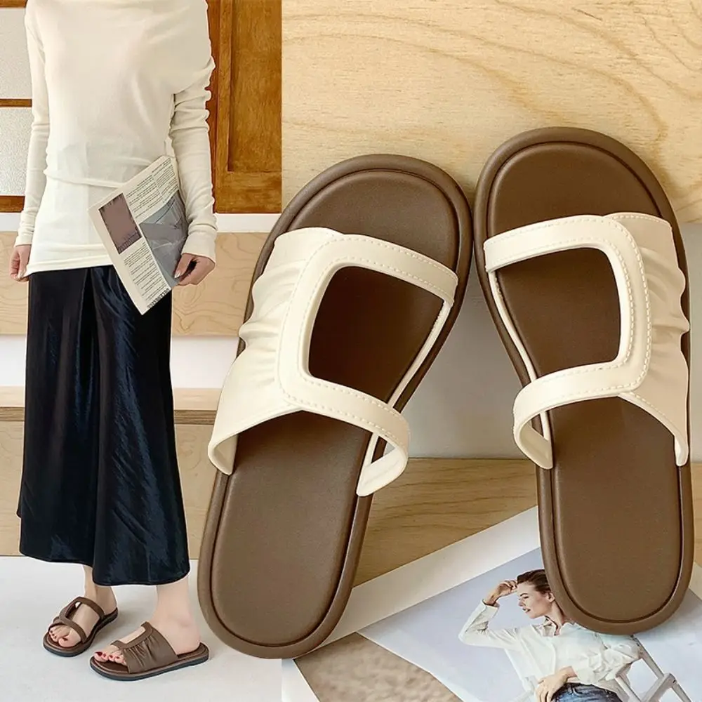 

Hollow Mesh PVC Flat Slippers Anti Slip Summer Flats Slides Sandals Outerwear Shoes Slippers Women Summer Beachwear Shoes