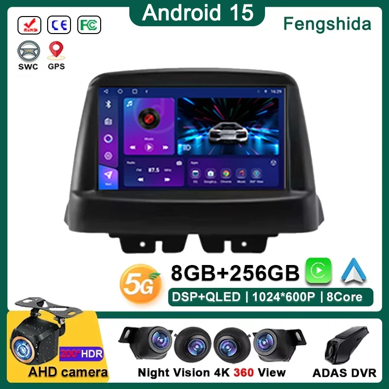

7 inch For FIAT Doblo 2002 2003 - 2017 Android 15 Car Radio Stereo Wireless Carplay Android Auto Touch screen GPS WIFI Dash Cam