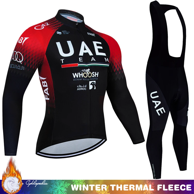 Cycling Jersey Fleece UAE Clothes Man 2024 Mens Winter Thermal Clothing Men Road Bikes Uniform Jackets Sportswear Set Bicycle