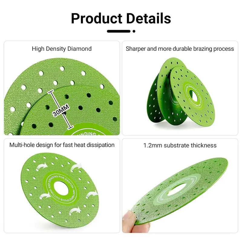 ABZV-للخزف بلاط زجاجي الرخام متوافق 3 قطعة 115 مللي متر فراغ صنع من النحاس رقيقة جدا متعددة المسام شقة جلخ ورقة القرص #4