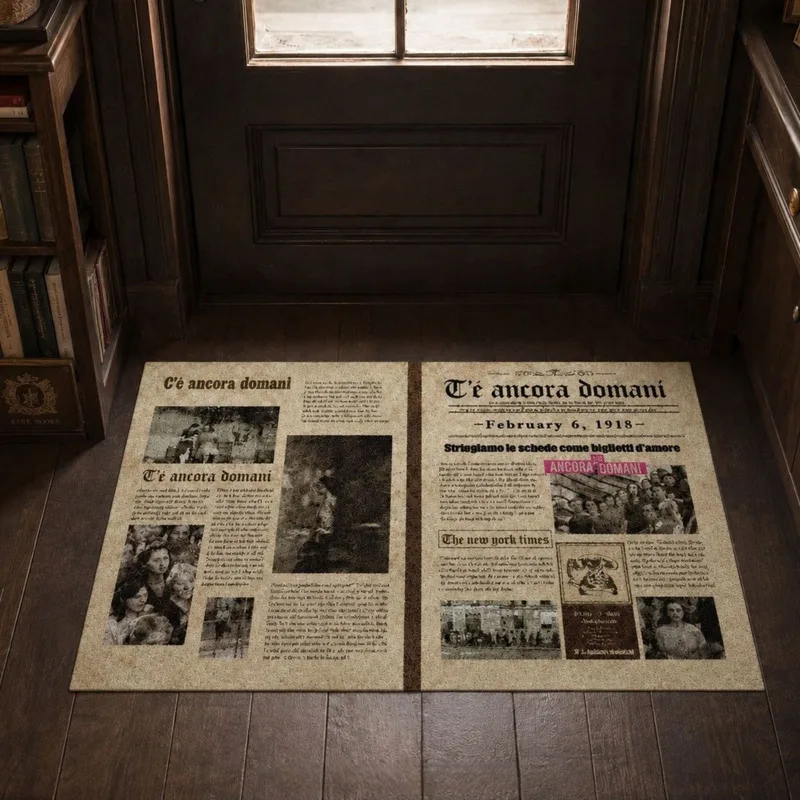 8mm Anti Slip Door Mat Dirt Trapper Entrance Rug Cuttable Newspaper Print Floor Carpet Indoor Porch Hallway Doormat
