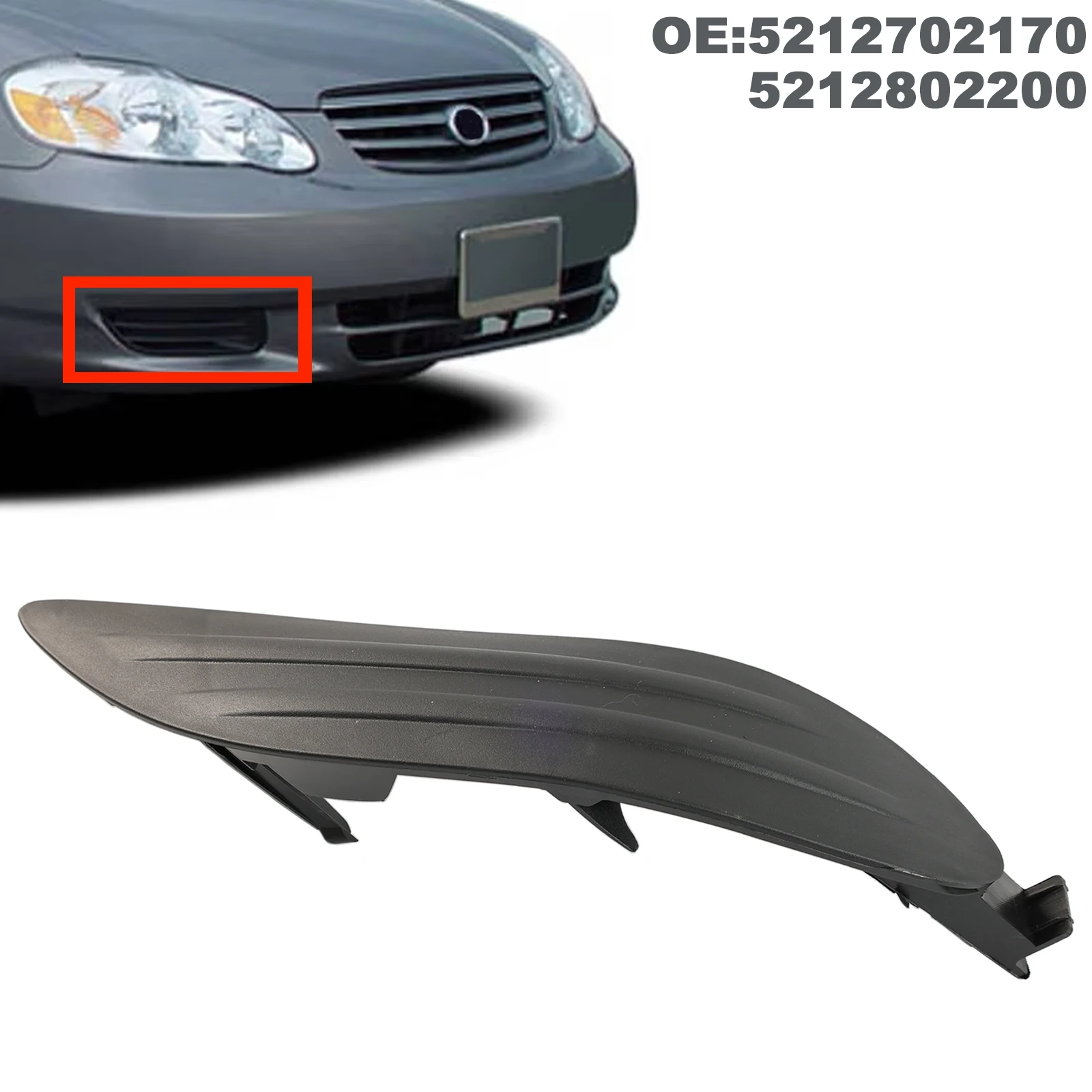 2Pcs Car Front & Left Right Bumper Side Lights Fog Cover Car Parts 5212702170 5212802200 For Corolla Toyota 2005 2006 2007 2008