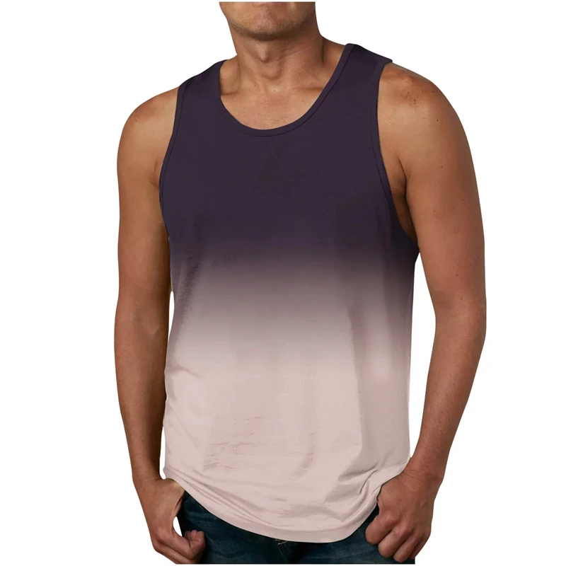 

Simple Gradual Change 3D Printed Tank Top For Men Clothes Casual Ombre Graphic Male Vest Gradient Kids Waistcoat Vacation Tops