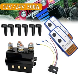 12V/24V 400A Winch Remote Contactor Winch Control Solenoid Relay Twin Wireless Remote Kit Car Motorcycle Off Roaders Accessories