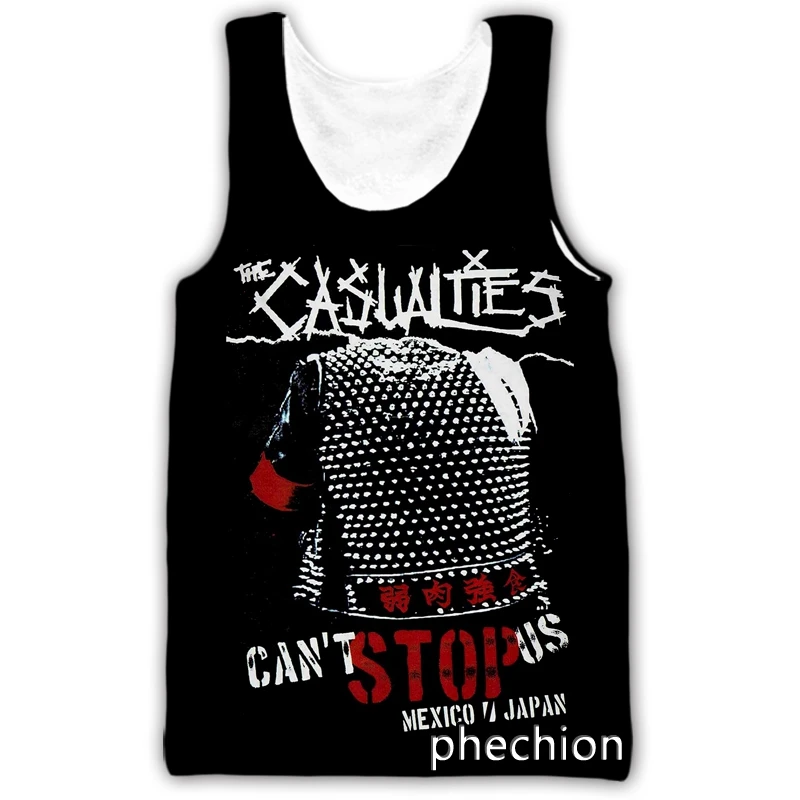 phechion New Fashion Men/Women The Casualties Band 3D Printed Sleeveless Vest Streetwear Men Loose Sporting Tank Top A247