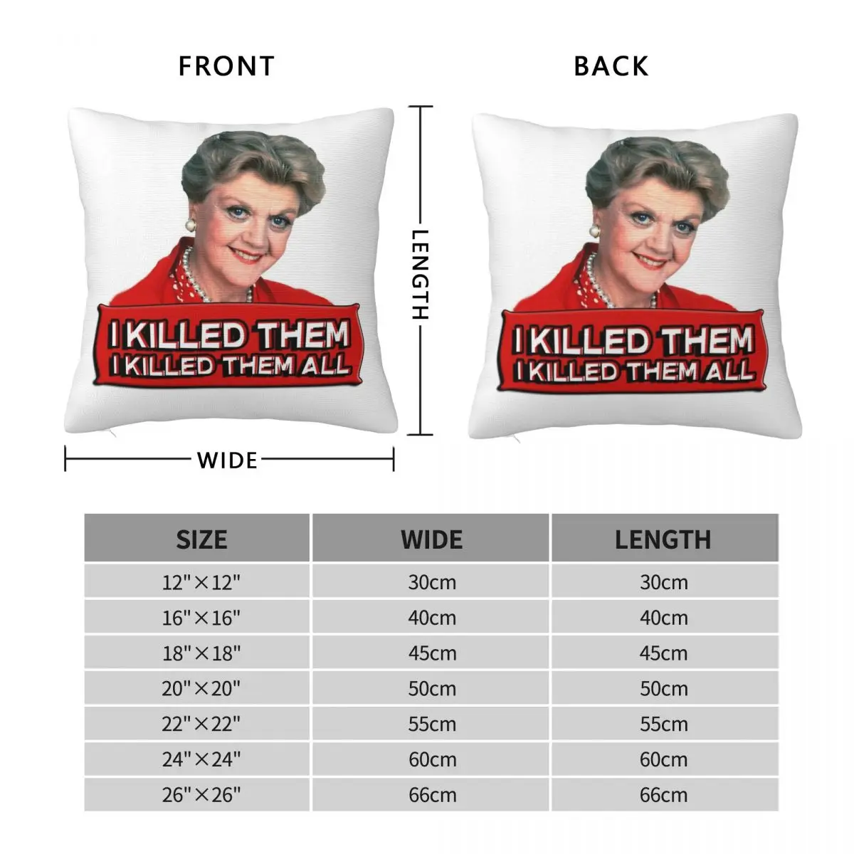 Angela Lansbury Jessica Fletcher Square Pillowcase Polyester Linen Velvet Pattern Zip Decor Sofa Seater Cushion Case 18