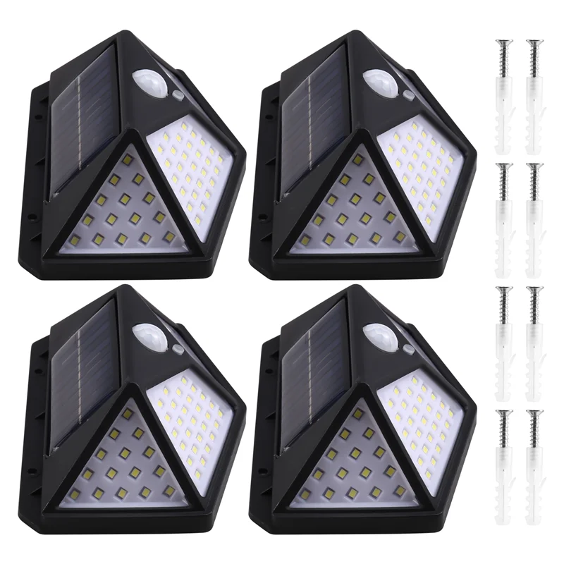 AF90-Outdoor Solar Lights, 100 LED Solar Security Lights And 3 Modes Motion Sensor 270° Wide Angle Solar Powered Lights