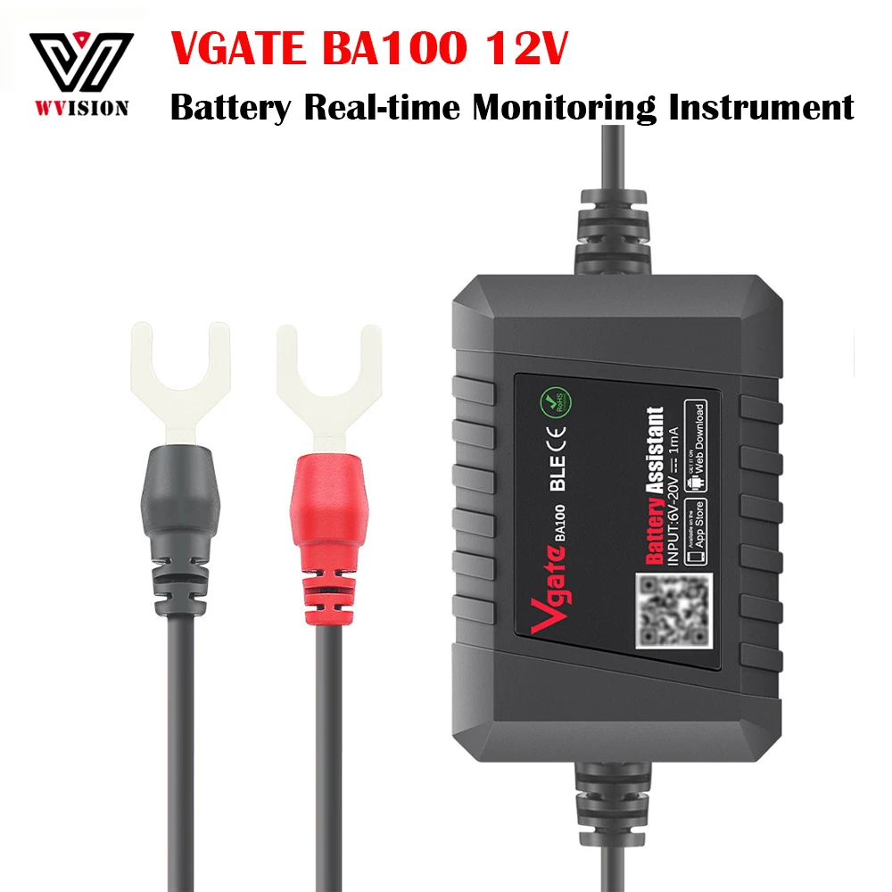 

Vgate BA100 Car Battery Tester 12V Car Battery Assistant BT4.0 for Android IOS System Phone Automotive Analyzer Repair Tool