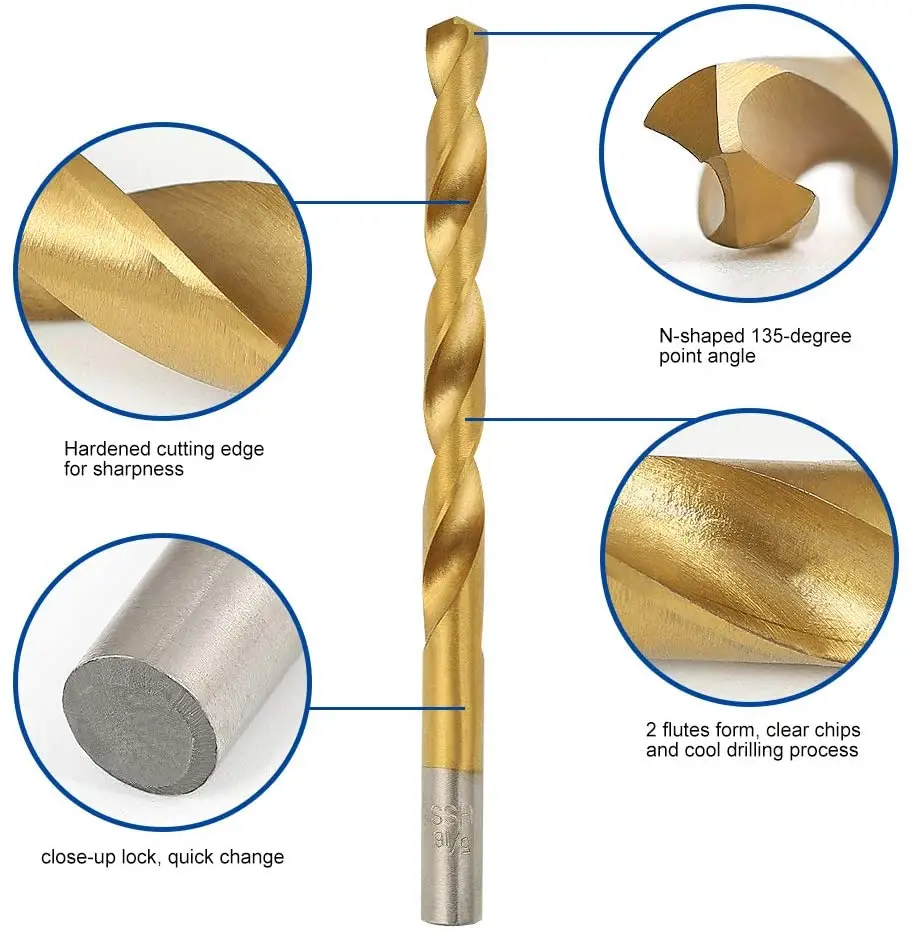 Imagem -04 - Titânio Broca Conjunto para Aço Madeira Plástico Metal Cobre Alumínio Liga com Estojo de Armazenamento 99 230 Pcs