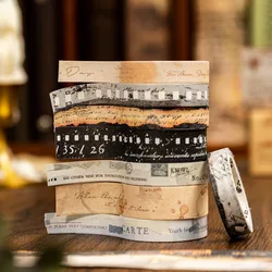 4 Rolls/Box Vintage Tape Set Scrapbook Sticker Decor Junk Journal DIY Scrapbooking School Supplies Collage Stationery Tapes