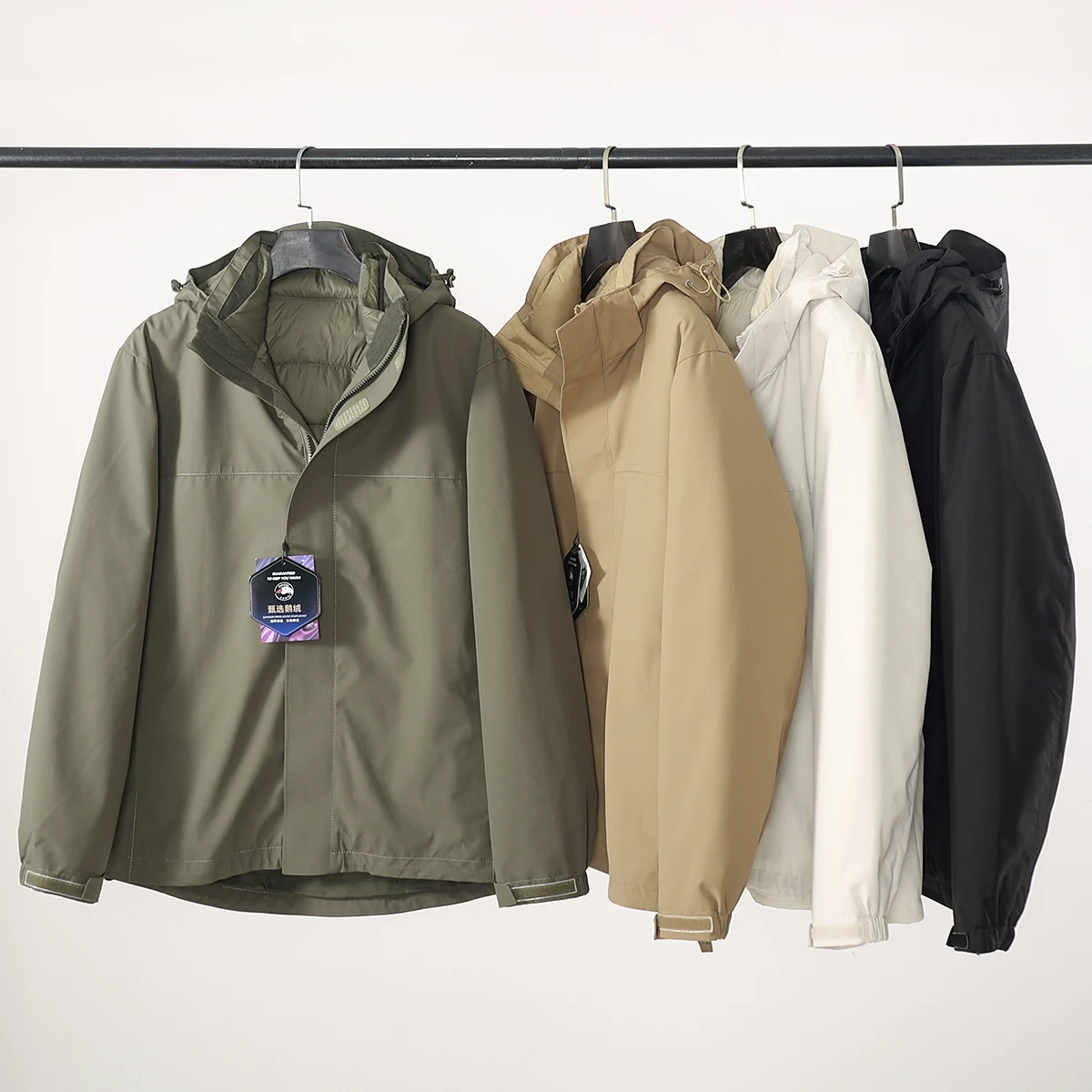 

Высококачественная мужская куртка 3-в-1 с отстегивающимся капюшоном, наполненная гусиным пухом 90%, для активного отдыха, морозостойкая, модная, городская, молодежная