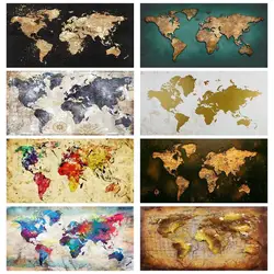 Mappa del mondo di arte moderna 5D Kit di pittura piena di diamanti fai da te Pittura murale Punto croce Soggiorno Diamante Ricamo Decorazioni per la casa