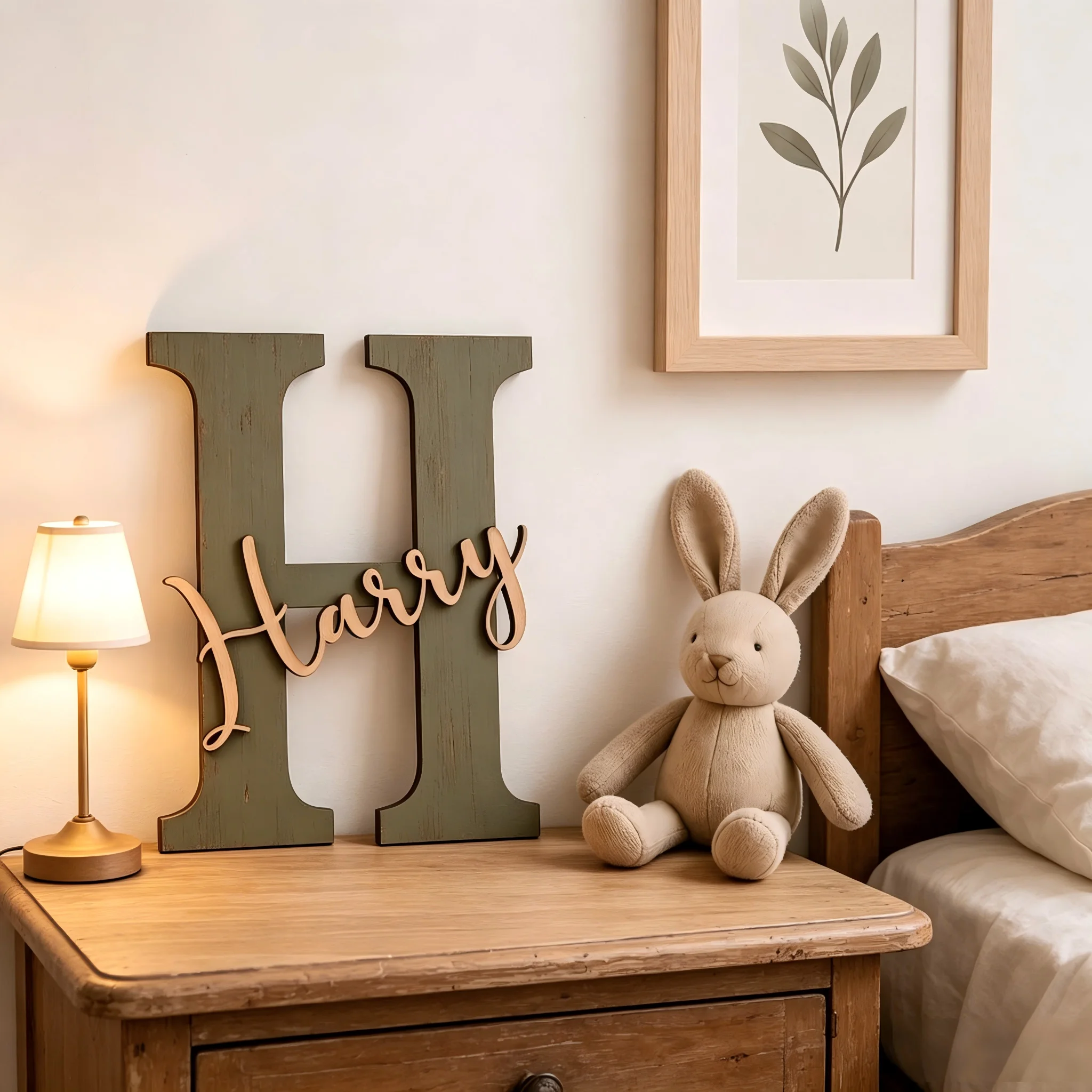 1Pc Custom Nordic style Letter Wooden Name Plaque,Home Room neutral-toned Wall Door Decor,DIY Paintable,Birthday Wedding Gift