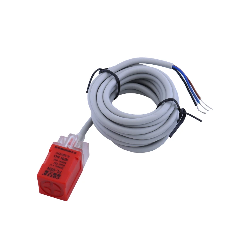 Interruptor de proximidad cuadrado PL-05N/N2/N3/P/P2/P3/D1/D2/Y1/Y2 NPN PNP dc sensor normalmente abierto de tres cables