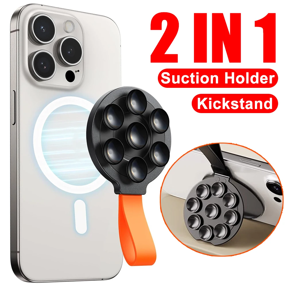 Multifunction Magnetic Suction Phone Mount Universal Cellphone Kickstand Foldable Holders for IPhone 16 15 14 ProMax Samsung Mi