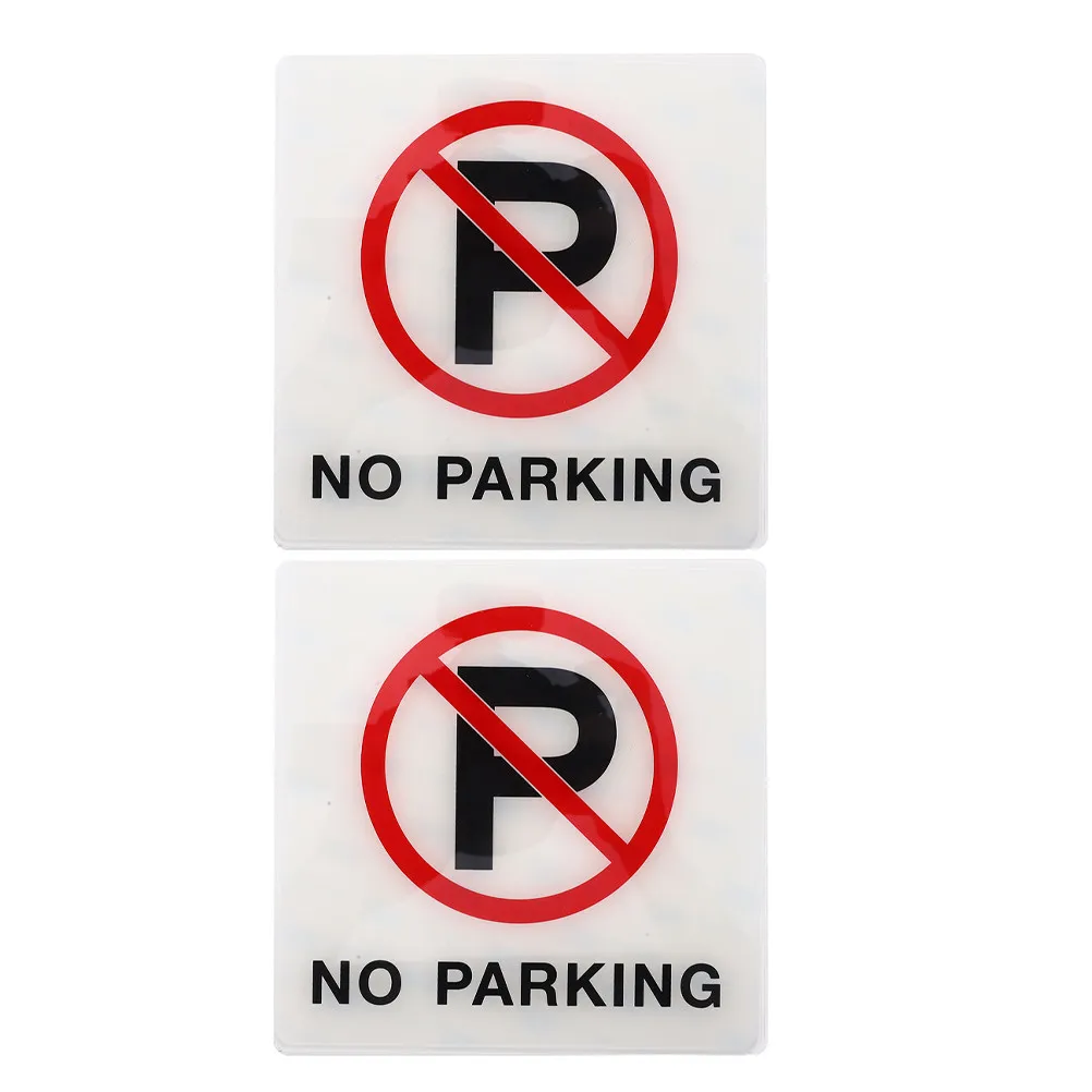 2Pcs No Parking Sticker Waterproof Reflective Acrylic Material High Visibility No Installation Required for Apartments