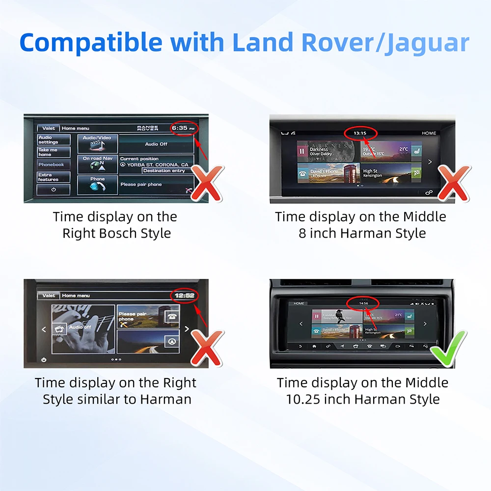 Wireless Carplay Android Auto Fits For Land Rover Jaguar Bosch Discovery 4 Evoque Freelander 2 XE XF XJ Harma Host