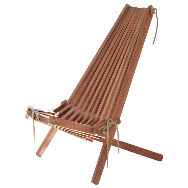 

New Arrival Portable High Quality Outdoor Furniture Solid Wood Recliner Folded Deck Beach Chair Outdoor Chaise Loune with Pillow