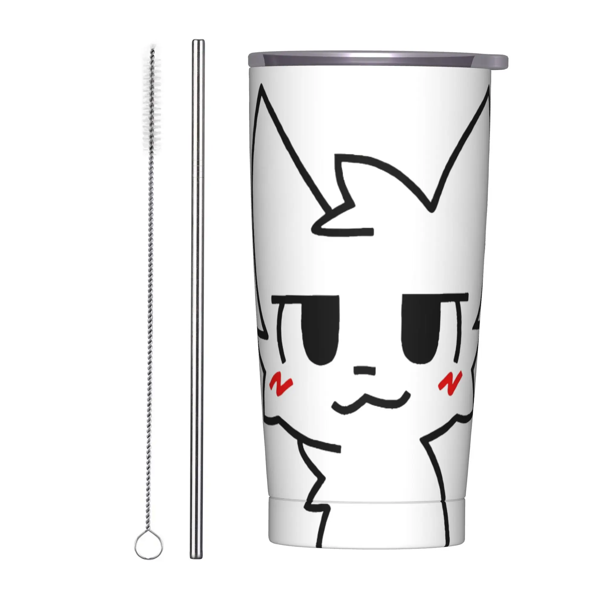 Boykissers Silly Insulated Tumbler with Lid Cat Vacuum Thermal Mug Outdoor Travel Water Bottle Cup, 20oz