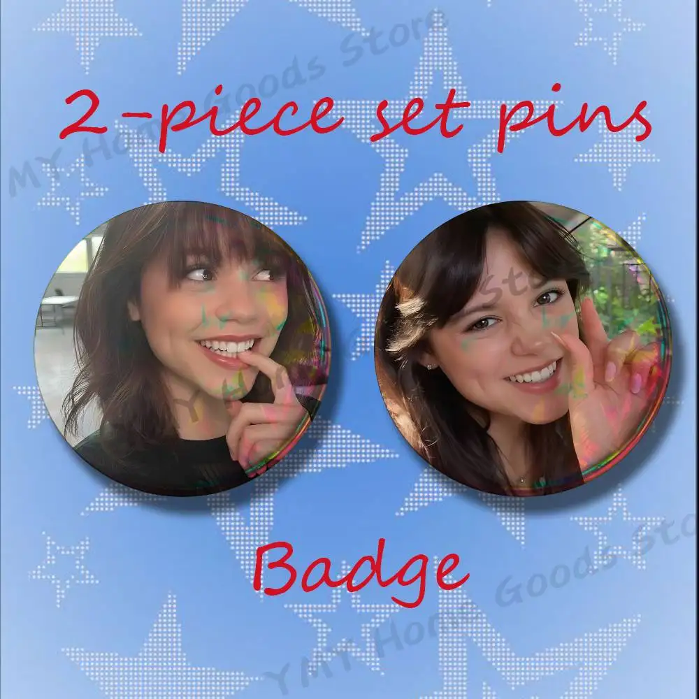 Actress J-Jenna O-Ortega Brooches for Backpack Accessories 25 32 44 58 75mm Round 2-piece set Free Mix