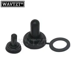 5Pcs Toggle Switch Water Dust Proof Cap Rubber Boot Cover 6mm Shaft Hole Mini MTS WPC-05 Black 6mm 12mm knob switch cap