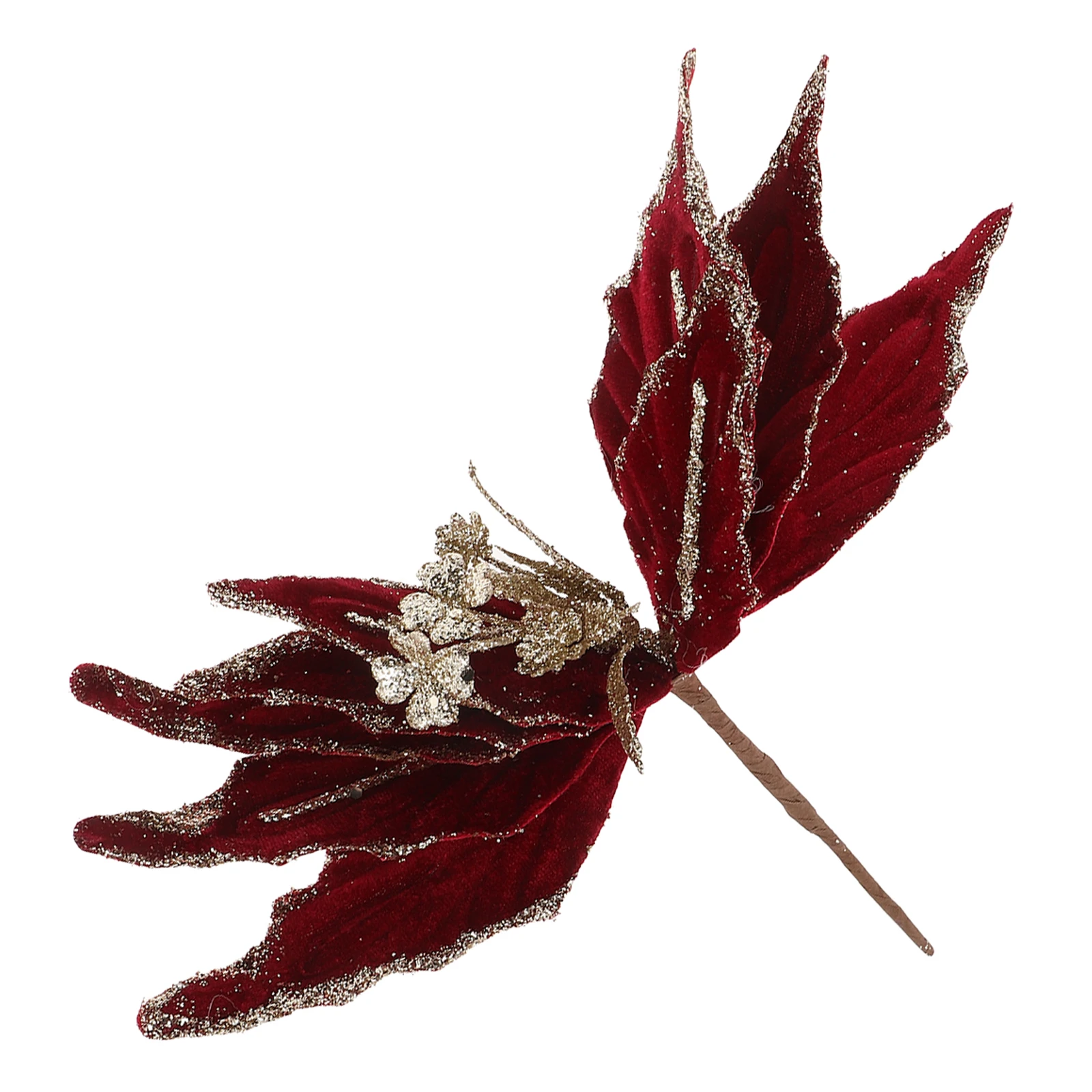 

Glitter Poinsettia Flower Picks Artificial Red Stemmed Branches for Christmas Tree Wreath Garland Holiday Party