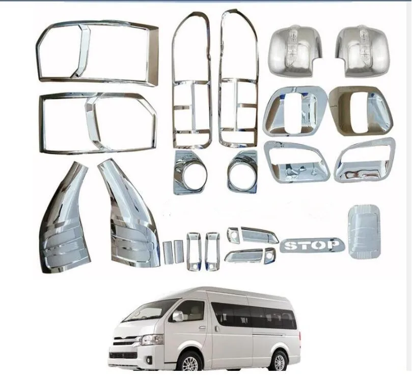 High-quality 24PCS ABS Chrome plated trim accessories plated For Toyota Hiace 2015 2016 2017 2018 Car exterior refit is special