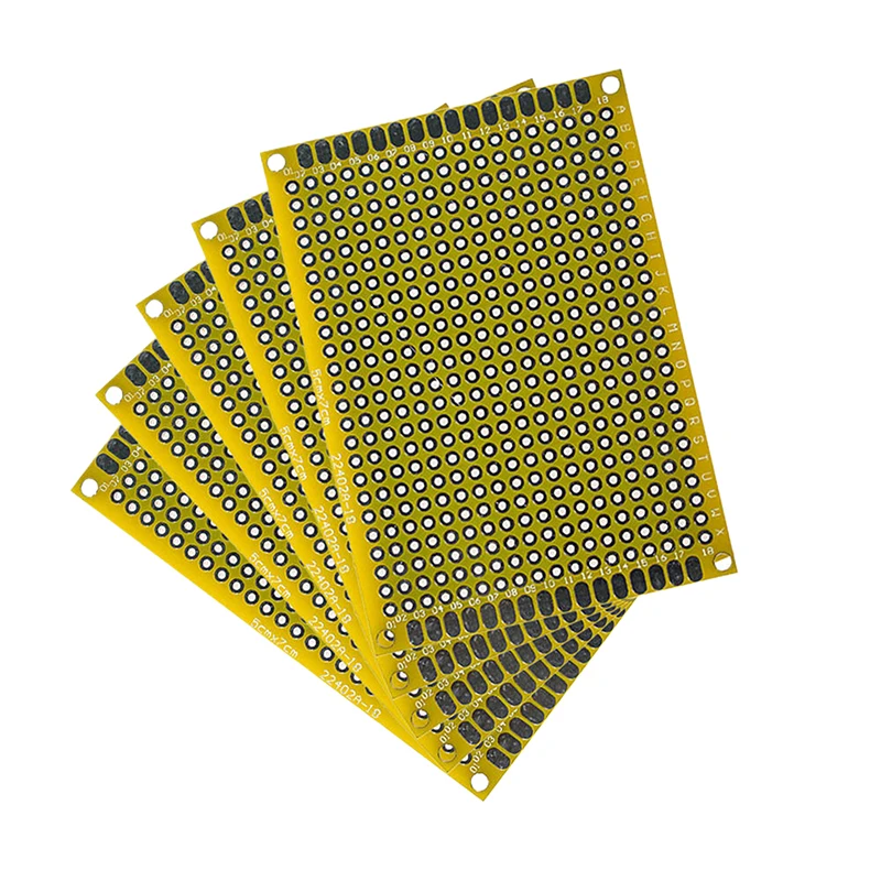 5PCS  Universal Board Double Sided Board PCB Breadboard Yellow Protoboard Board Plated