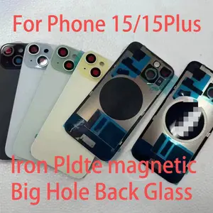 Bilashmart Back Cover Glass iPhone 15/15 Plus Replacement Door Housing With Iron Plate Magnetic Ring Repair Rear Glass