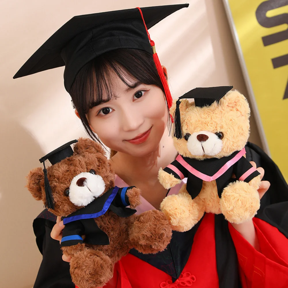 New 23cm Teddy Bear Small Graduate Sitting Bear Graduation Gown Dr. Bear Students