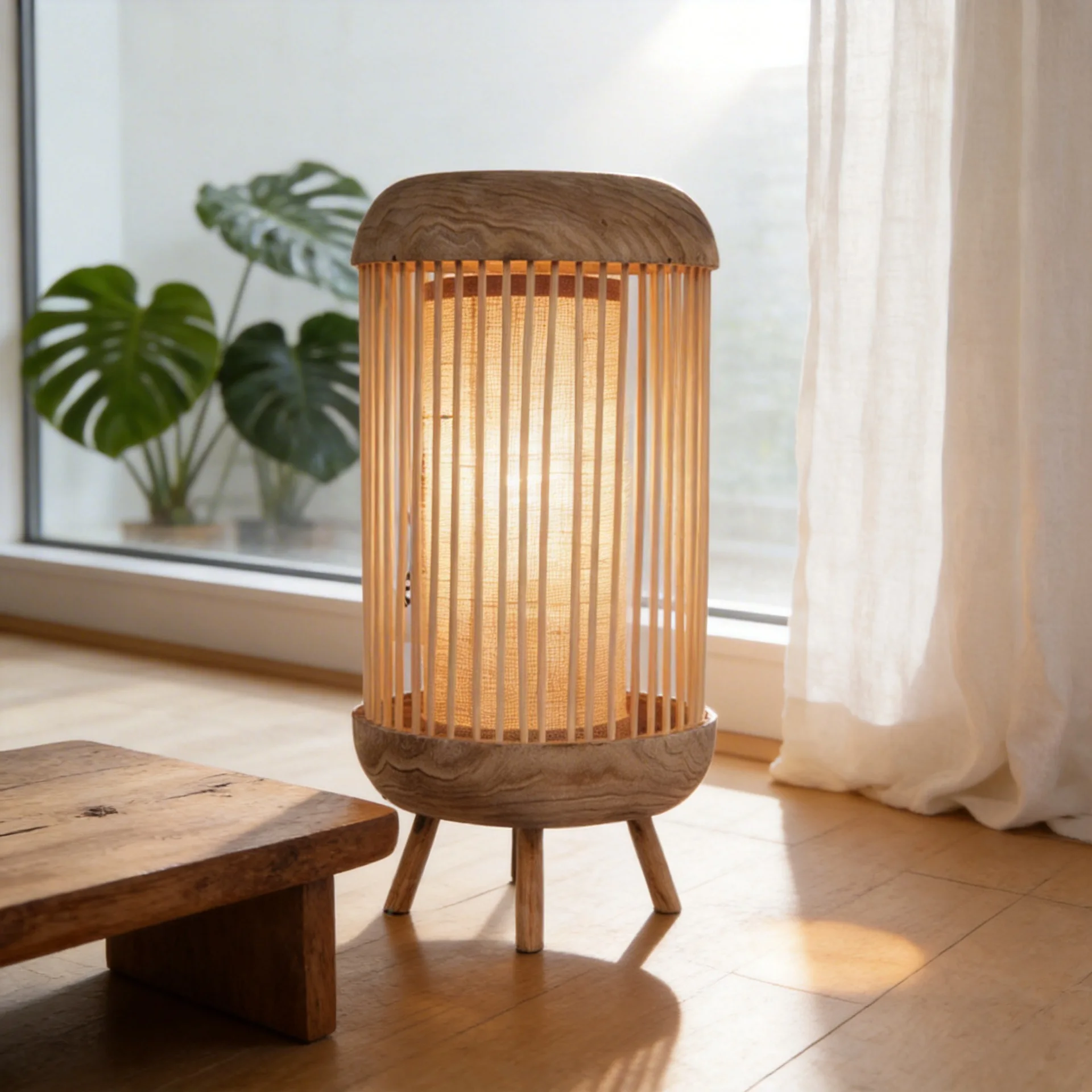 

PYJ handmade hollow log craft pastoral warm homestay decorative lamps