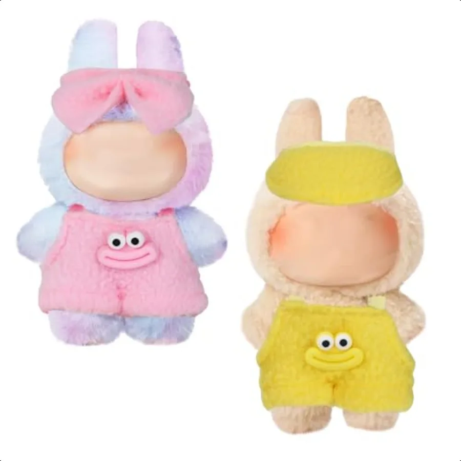 2 Sets Clothes for 17cm Dolls Cute Overalls Outfit Accories for Dr Up Dolls Girls Women Gifts Doll Not Included