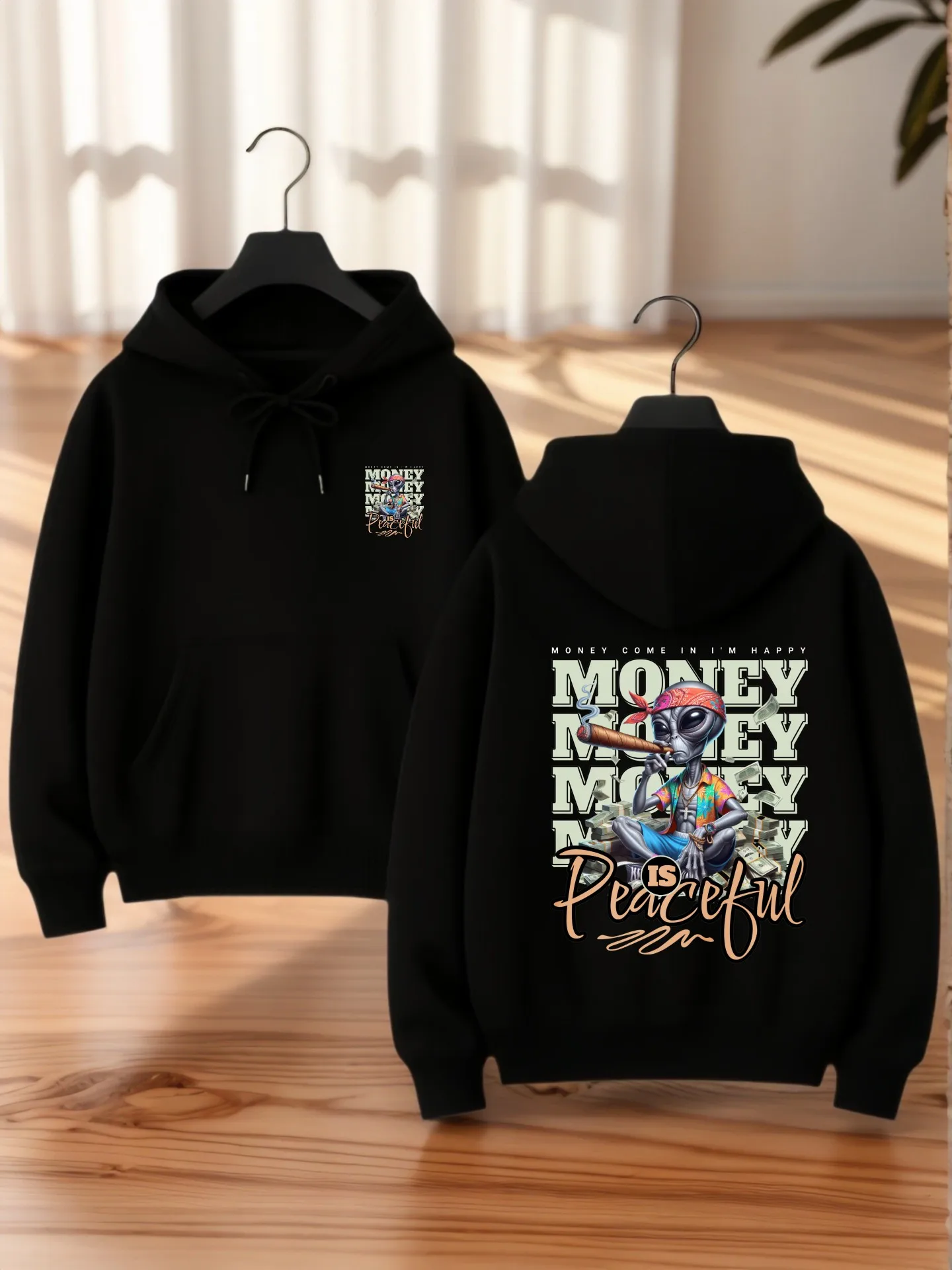 เสื้อฮู้ดกราฟิกผู้หญิง พิมพ์ลายตัวอักษร สไตล์ลำลอง ผ้าฝ้ายผสม ใส่ลำลองทุกวัน สำหรับวัยรุ่น