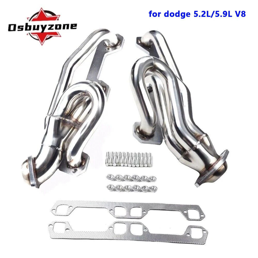 

Pair for Dodge Dakota Ram 1500 2500 3500 Pickup 5.2L 5.9L V8 Exhaust Headers New