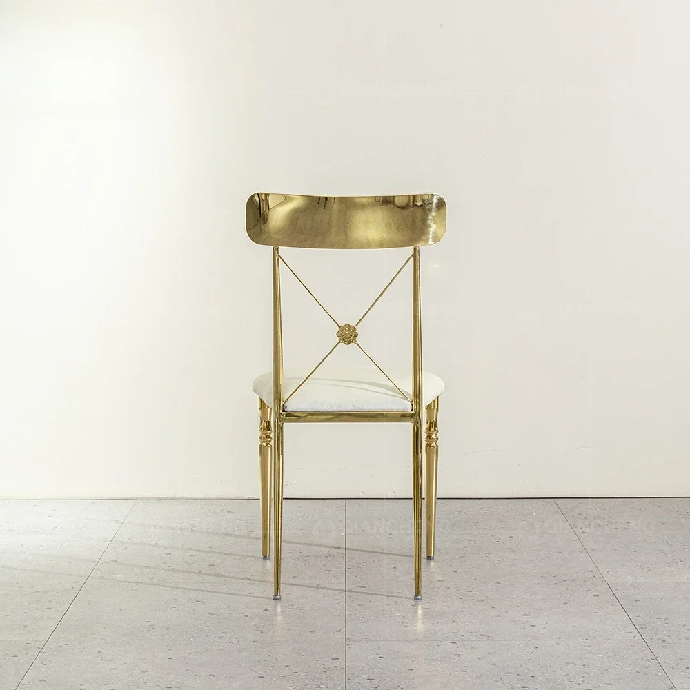 كرسي طعام للولائم في الفنادق، كرسي زفاف من الخيزران الذهبي ومسند ظهر للمطاعم #4