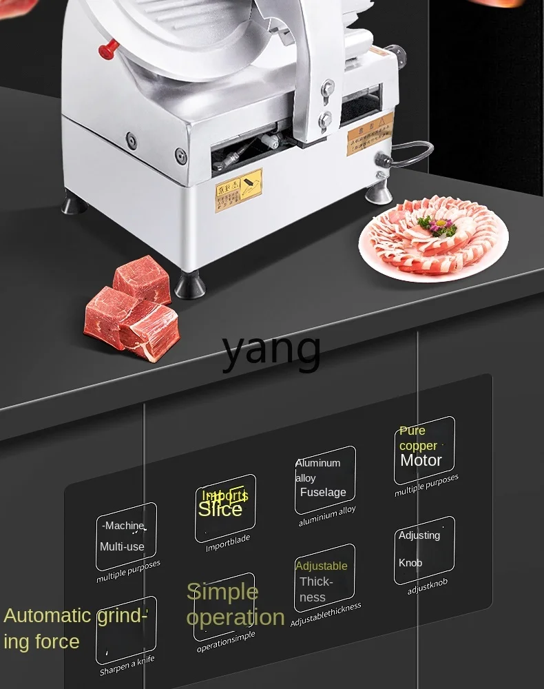 L'm'm-Trancheuse à viande électrique commerciale entièrement automatique, trancheuse à rouleau d'agneau, viande congelée, tranches de boeuf