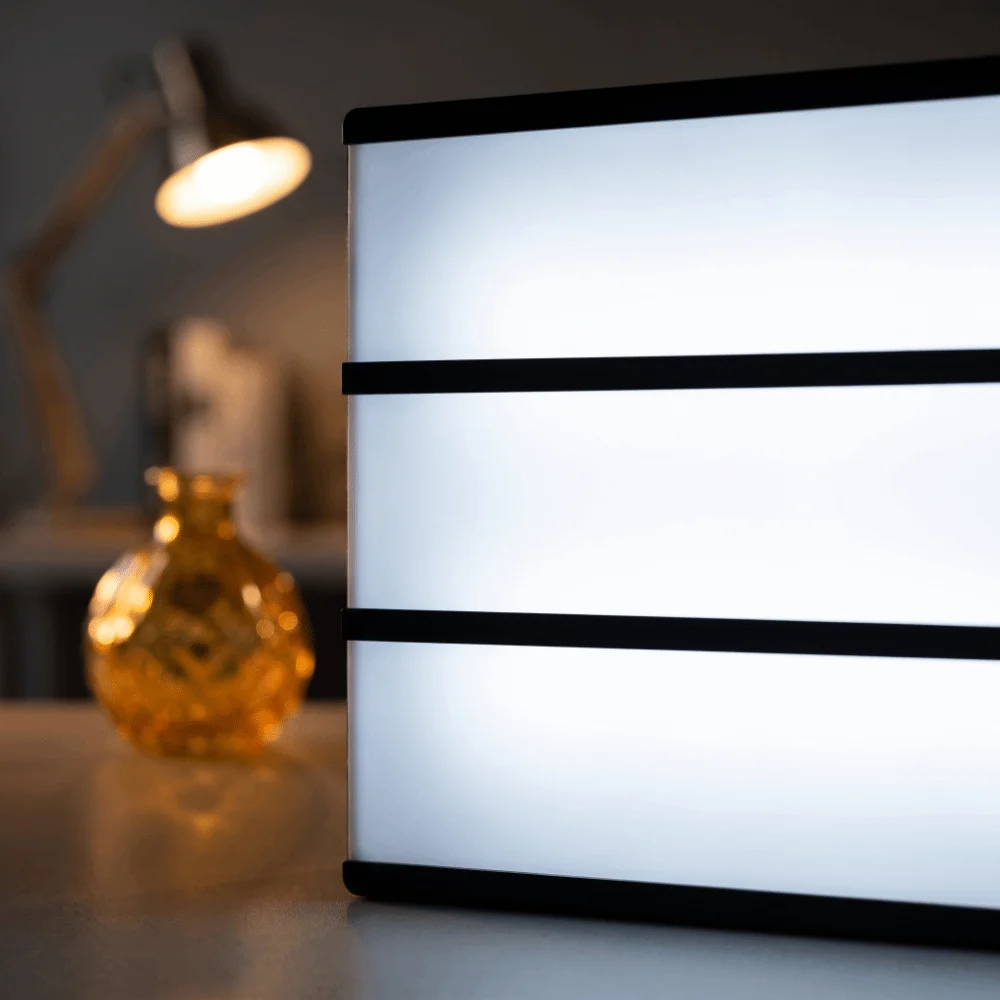 Durable A4 LED Light Black PP Letter Box Reusable LED DIY Decor Bedroom