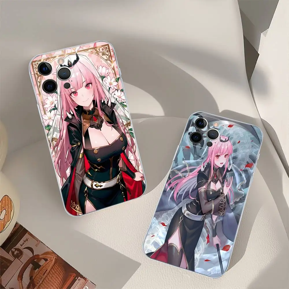 Mori Calliope Anime Shockproof Silicone Clear Case For IPhone 17 16 15 14 13 12 11 Mini Pro Max Plus Cover