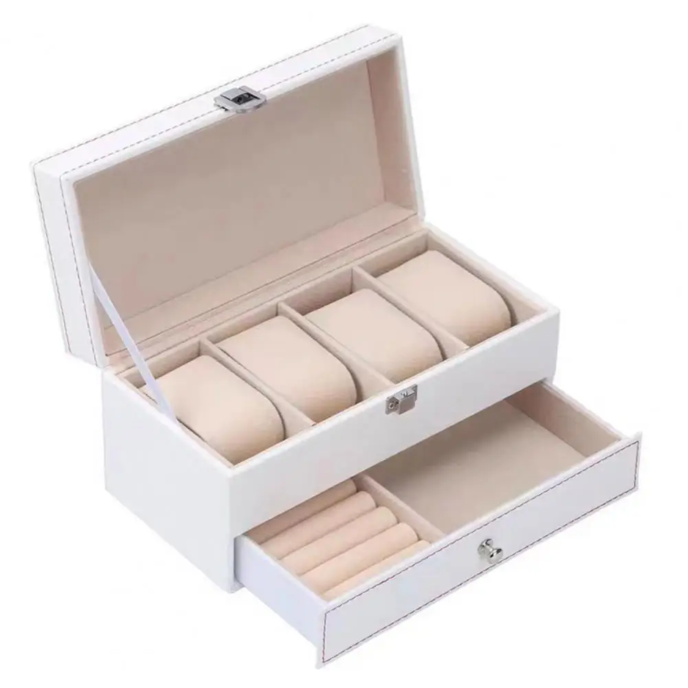 Watch Holder Capacity Watch Storage Box Double Layer Jewelry Organizer Quick Classification Holder for Rings Bracelets Glasses