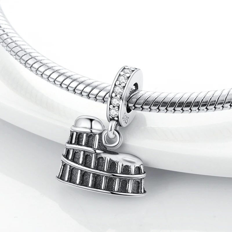 Architektur-Serie 925 Sterling Silber Charms Perlen Flugzeug Reisepass Anhänger Passend für Original Armband Frauen Mädchen DIY Party Geschenke – Detail 23
