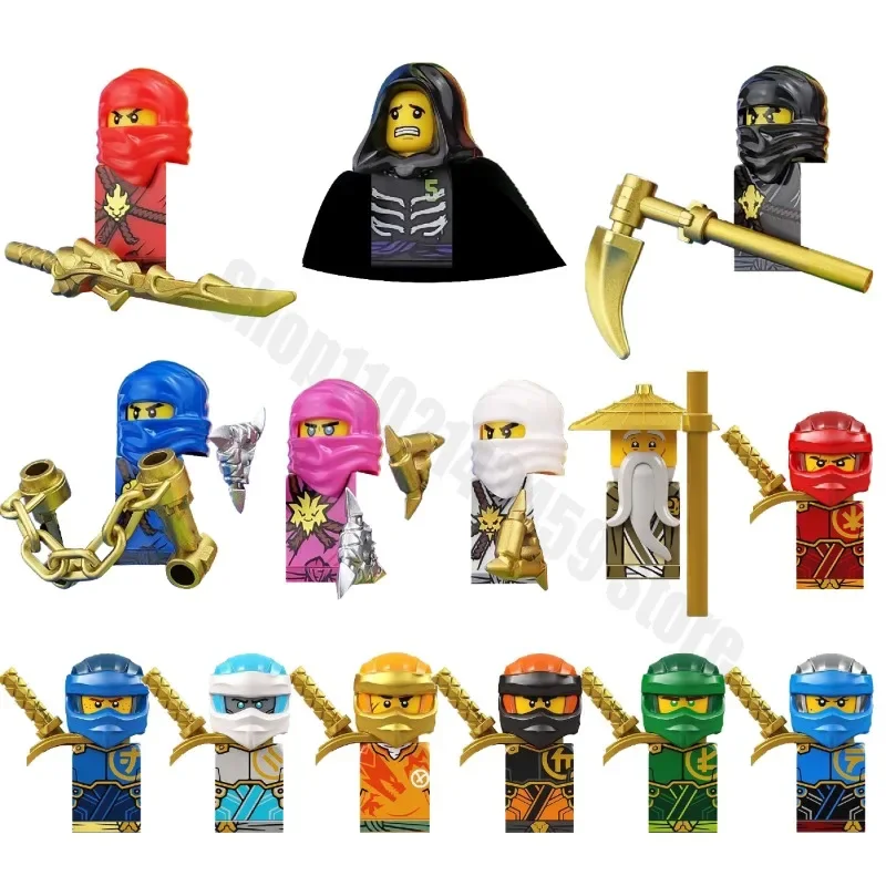 Anime Cartoon Bricks Dolls Ninja Lloyd Nya Kai Zane Cole Arin Jay Dolls Mini Action Toy Figura Building Blocks Assemble Toys