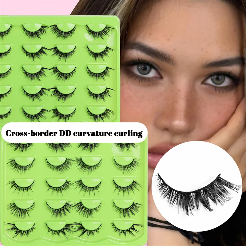 10ペアのフォックスライクファーつけまつげ、Dカール、立体的な曲線、快適で再利用可能な混合セット、様々な目のタイプに対応