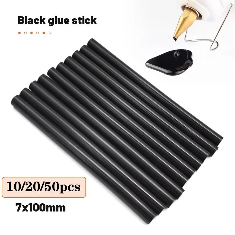 10Pcs/set 7x100mm/11x300mm Black Non-Toxic Solid Black Glue Sticks Auto Body Painltess Dent Repair For 7/11mm Glue Gun