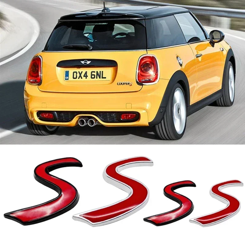 

Car Sticker S Logo Rear Trunk Emblem Badge for MINI Cooper JCW R53 R55 Cabrio Paceman S R57