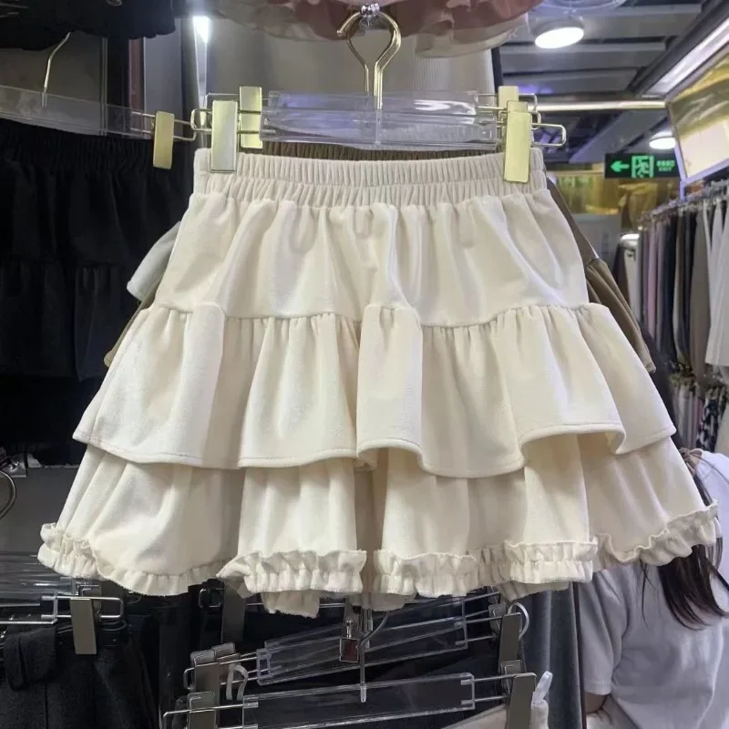 Dolce abito da ballo Gonne Donna Bella Solid Ins Y2k Mini Faldas Mujer Coreano College Vendita calda Carino Lolita Primavera Autunno Stile Preppy