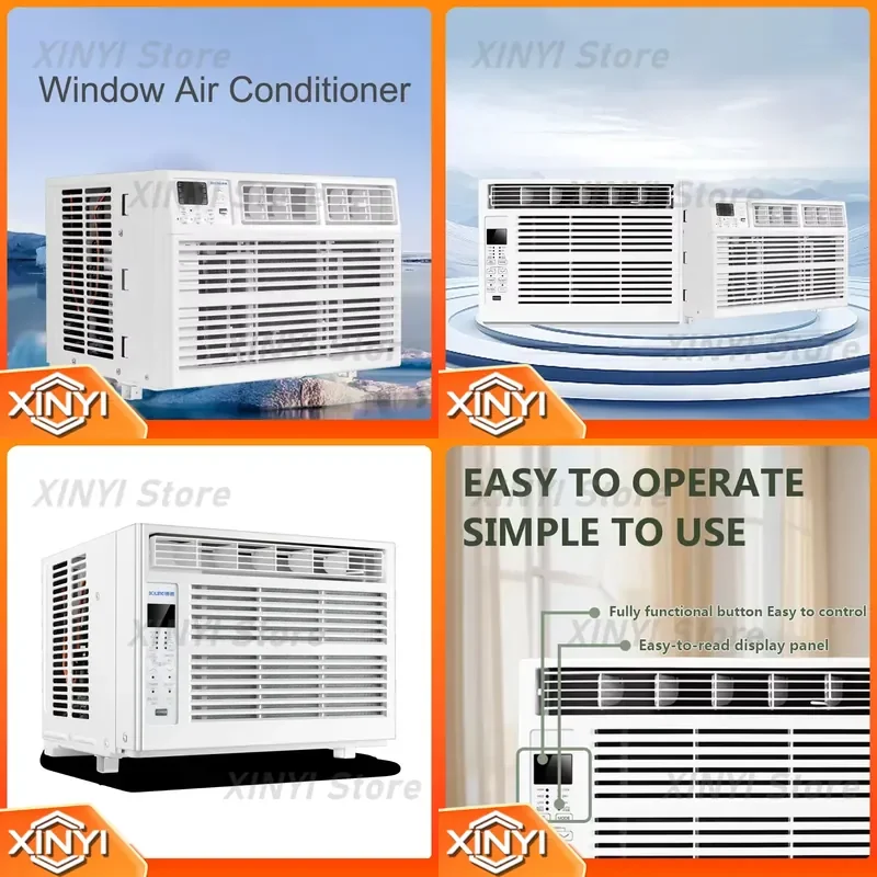 For Window Type Air Conditioner Economic New Low Noise 8000btu 220v R32 Variable Frequency Cooling For Home