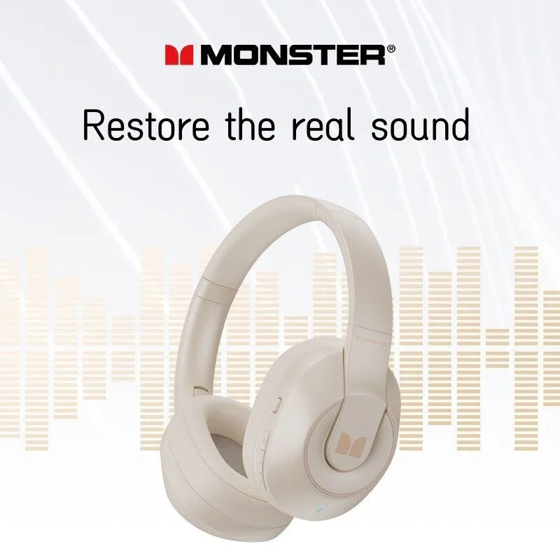 Monster Original XKH01 Gaming Wireless Headphones Bluetooth Earphones 5.3 Foldable Headset Sport Fone HD Call Earbuds New 2023