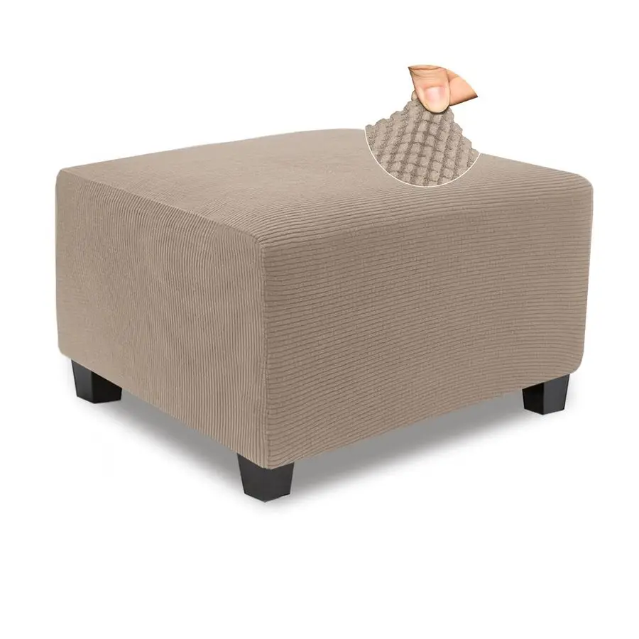 

Stretch Ottoman Cover Square Oversized Soft Knitted Jacquard Thick Covers for Large Square Ottoman Storage Stool Furniture Prote