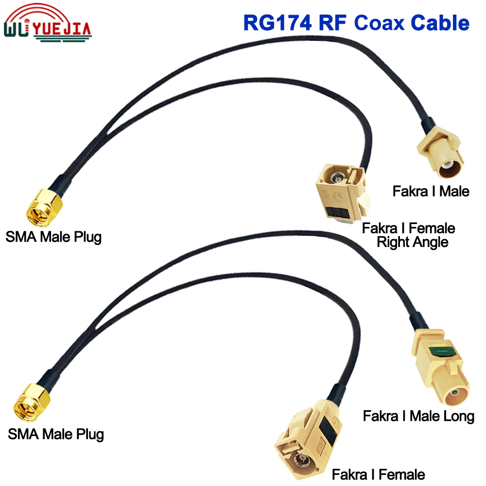 

1 to 2 Fakra Cable SMA Male Plug to Fakra I Male Plug+I Female Jack 50ohm RF Coaxial Cable WIFI Antenna Extension Jumper Pigtail